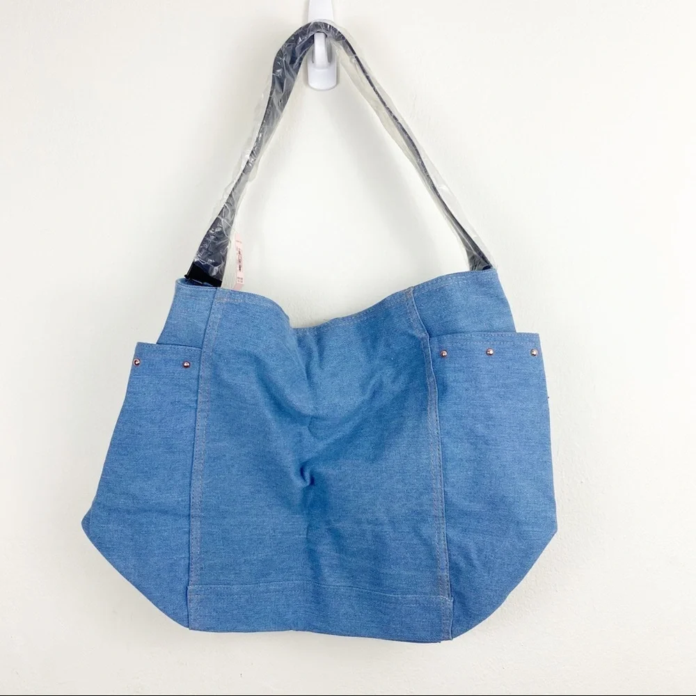 Victoria’s Secret Denim Tote Bag NWT - Picture 2 of 4